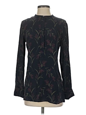 Theory Long Sleeve Silk Top (view 1)