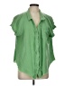 Umgee 100% Cotton Green Short Sleeve Blouse Size L - photo 1