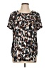 Olivaceous 100% Polyester Animal Print Brown Short Sleeve Blouse Size L - photo 1