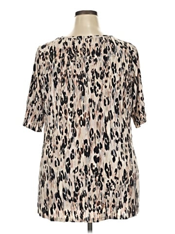 LOGO by Lori Goldstein Short Sleeve Blouse (view 2)