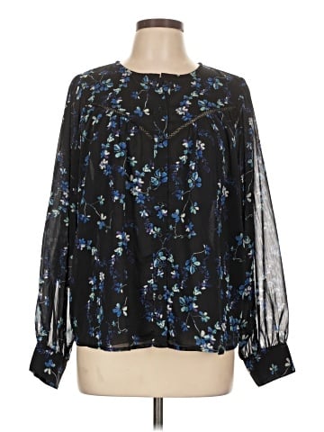 Aqua Long Sleeve Blouse (view 1)