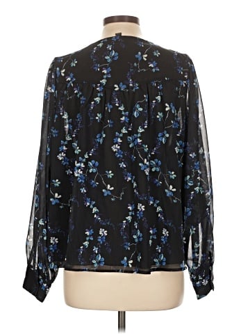 Aqua Long Sleeve Blouse (view 2)