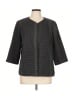 Eileen Fisher 100% Cotton Checkered-gingham Polka Dots White Gray Blazer Size L - photo 1