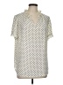 Talbots 100% Polyester Polka Dots Ivory Short Sleeve Blouse Size L - photo 1
