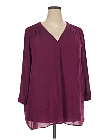 a.n.a. A New Approach 3/4 Sleeve Blouse (view 1)