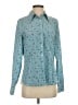 Levi's 100% Polyester Print Teal Long Sleeve Blouse Size S - photo 1