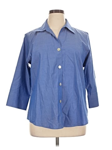 Foxcroft 3/4 Sleeve Button-Down Shirt (view 1)
