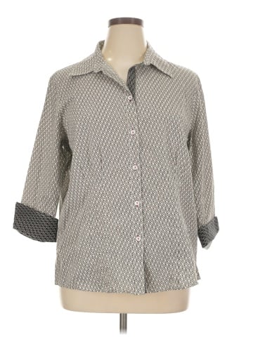 Foxcroft 3/4 Sleeve Button-Down Shirt (view 1)