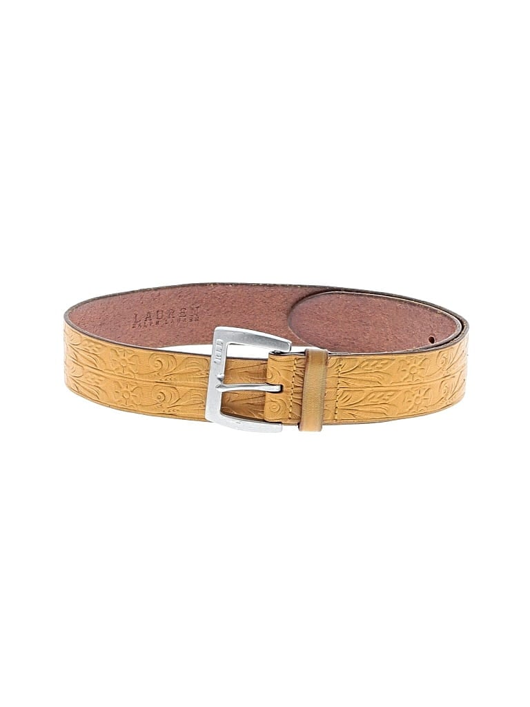 Pre-owned Polo Ralph Lauren Leather Belt In Yellow