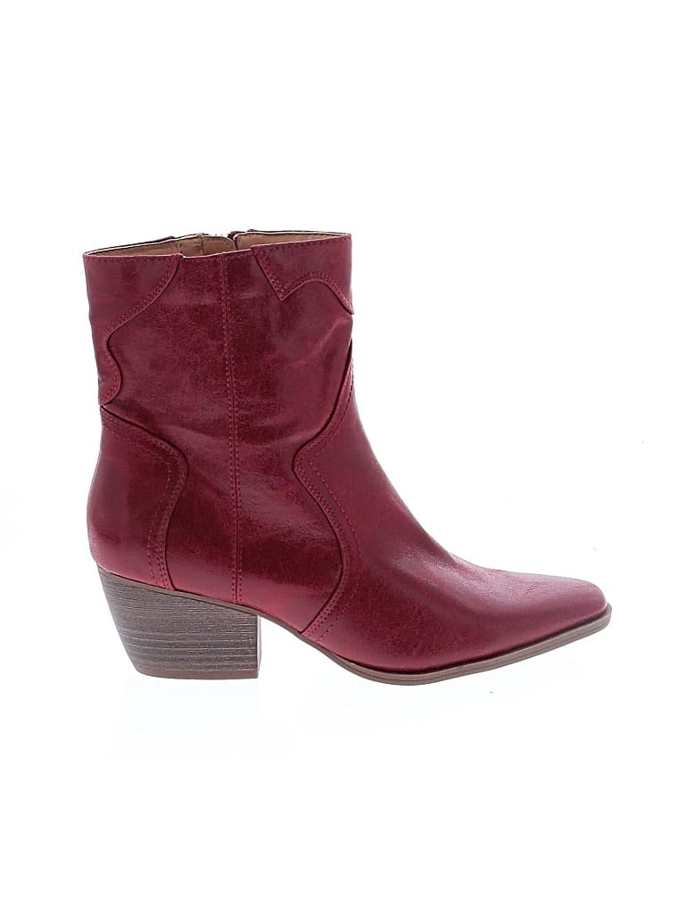 Pre-owned Wonderly Ankle Boots In Burgundy
