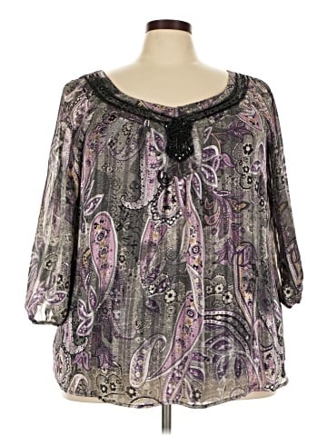 Sara Michelle 3/4 Sleeve Blouse (view 1)
