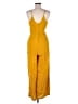 GB 100% Rayon Solid Yellow Jumpsuit Size S - photo 2