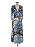 Gabby Skye Print Blue Casual Dress Size 6 - photo 1