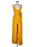 GB 100% Rayon Solid Yellow Jumpsuit Size S - photo 1