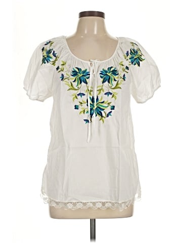 JM Collection Short Sleeve Blouse (view 1)