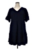 Perceptions 100% Cotton Solid Blue Casual Dress Size 1X - photo 1