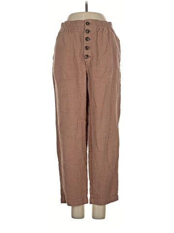 Madewell Cotton-Linen Pull-On High-Rise Tapered Pants: Button-Front Edition (view 1)