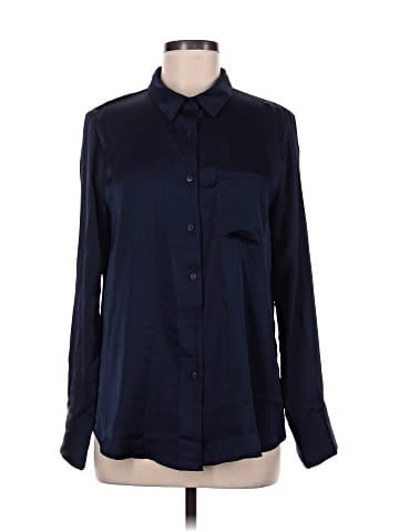 Aqua Long Sleeve Blouse (view 1)