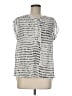 Q&A 100% Polyester Silver Short Sleeve Blouse Size M - photo 1