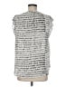 Q&A 100% Polyester Silver Short Sleeve Blouse Size M - photo 2