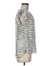 Q&A 100% Polyester Silver Short Sleeve Blouse Size M - photo 4