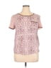Joe Fresh 100% Polyester Pink Short Sleeve Top Size L - photo 1