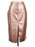 Venus 100% Polyester Metallic Tan Faux Leather Skirt Size 10 - photo 1