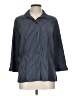 Covington 100% Polyester Stripes Blue 3/4 Sleeve Blouse Size L - photo 1