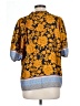 Lavender Brown 100% Polyester Floral Yellow 3/4 Sleeve Blouse Size L - photo 2