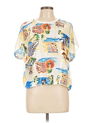 Zara W&B Collection Short Sleeve Blouse (view 1)