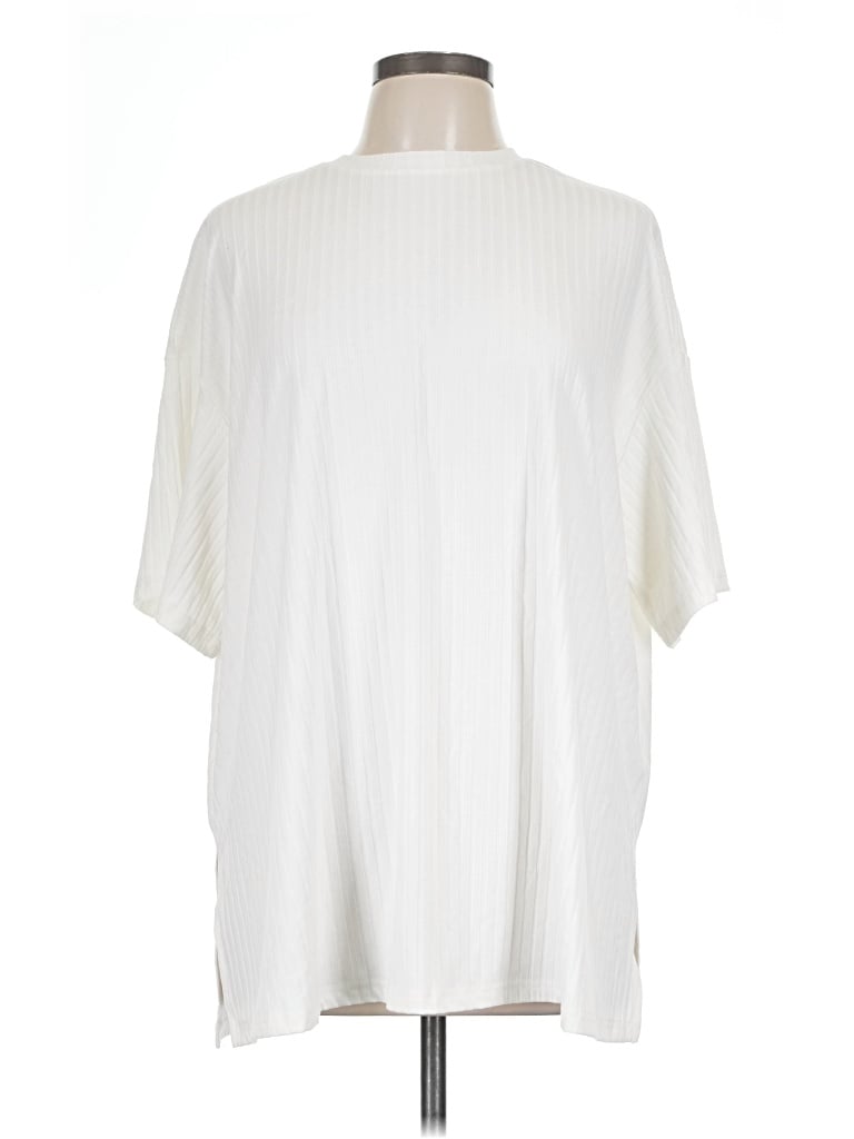 Pre-owned Cider Short Sleeve Turtleneck In Ivory
