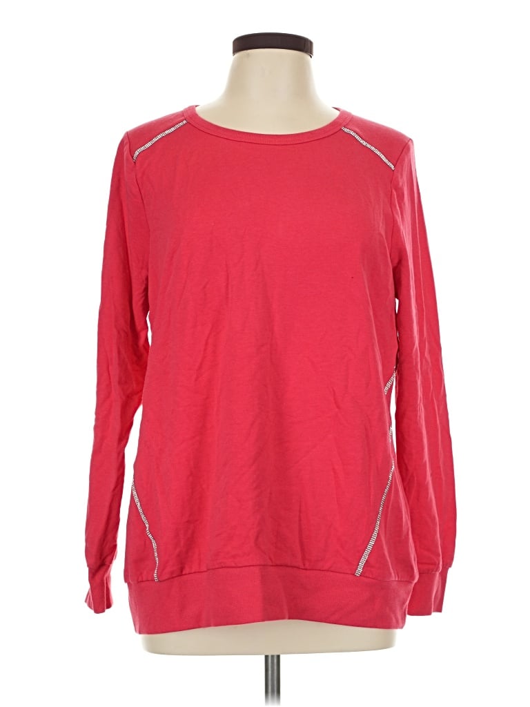 Torrid Long Sleeve Top Red Crew Neck Tops