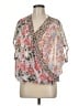 Umgee 100% Polyester Pink Short Sleeve Blouse Size M - photo 1