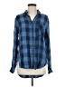 Billy T 100% Lyocell Checkered-gingham Blue Long Sleeve Button-Down Shirt Size M - photo 1