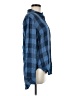 Billy T 100% Lyocell Checkered-gingham Blue Long Sleeve Button-Down Shirt Size M - photo 4