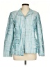 Nina Mclemore 100% Silk Print Teal Jacket Size 10 - photo 1