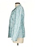 Nina Mclemore 100% Silk Print Teal Jacket Size 10 - photo 5