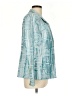 Nina Mclemore 100% Silk Print Teal Jacket Size 10 - photo 4