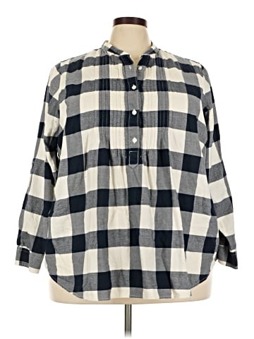 Lands' End 3/4 Sleeve Button-Down Shirt (view 1)