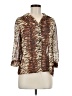 Joanna 100% Polyester Animal Print Brown 3/4 Sleeve Blouse Size M - photo 1