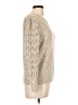 Veronica Beard 100% Cotton Metallic Tan Pullover Sweater Size L - photo 4