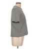 Adrianna Papell Checkered-gingham White Gray Short Sleeve Top Size L - photo 4