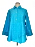 John Mark 100% Cotton Teal 3/4 Sleeve Button-Down Shirt Size XL - photo 1