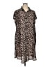 Torrid 100% Polyester Animal Print Brown Casual Dress Size 1X Plus (1) - photo 1