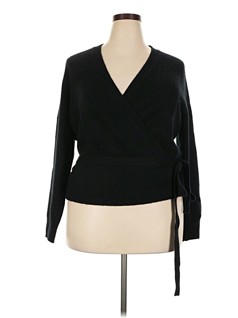 Pre-owned Ann Taylor Cashmere Cardigan Sweater In Black