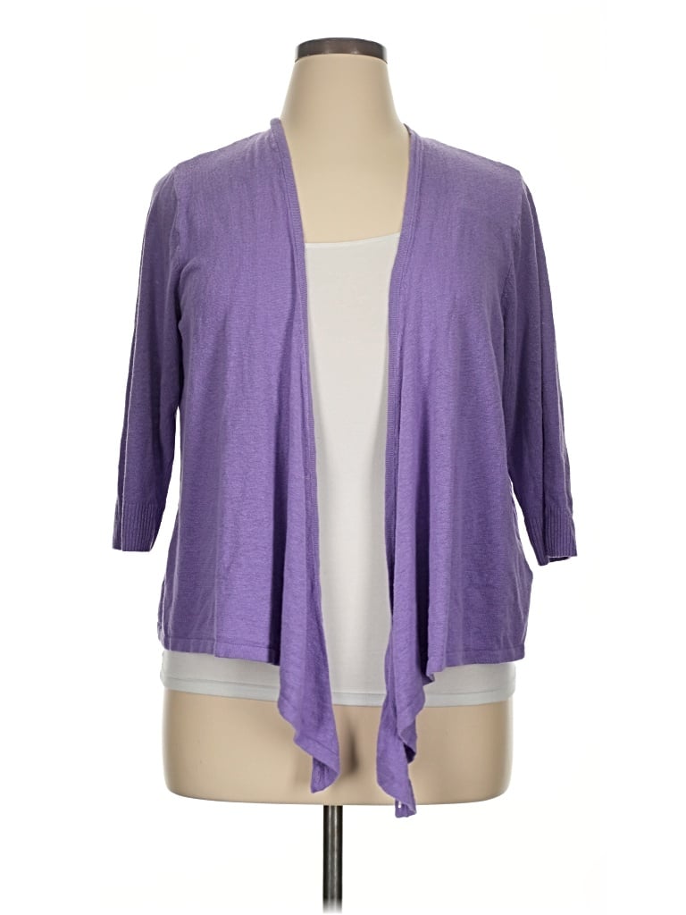 Pre-owned Jjill Cardigan Sweater In Purple