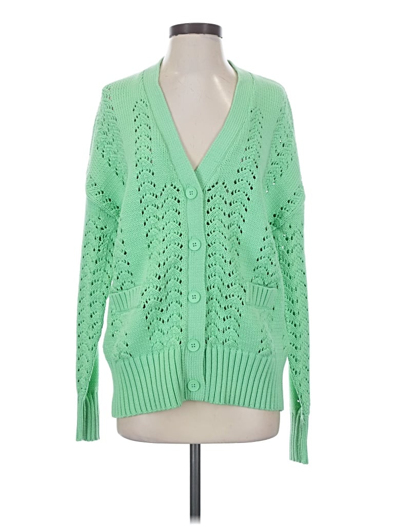 Pre-owned Scoop Cardigan Sweater In Green