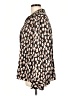Topshop 100% Polyester Print Black Long Sleeve Blouse Size 10 - photo 5