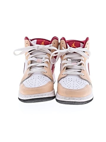 Air Jordan 1 Mid GS 'Light Curry Cardinal Red' Sneakers (view 2)