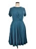 Torrid Solid Teal Casual Dress Size 1X Plus (1) - photo 1